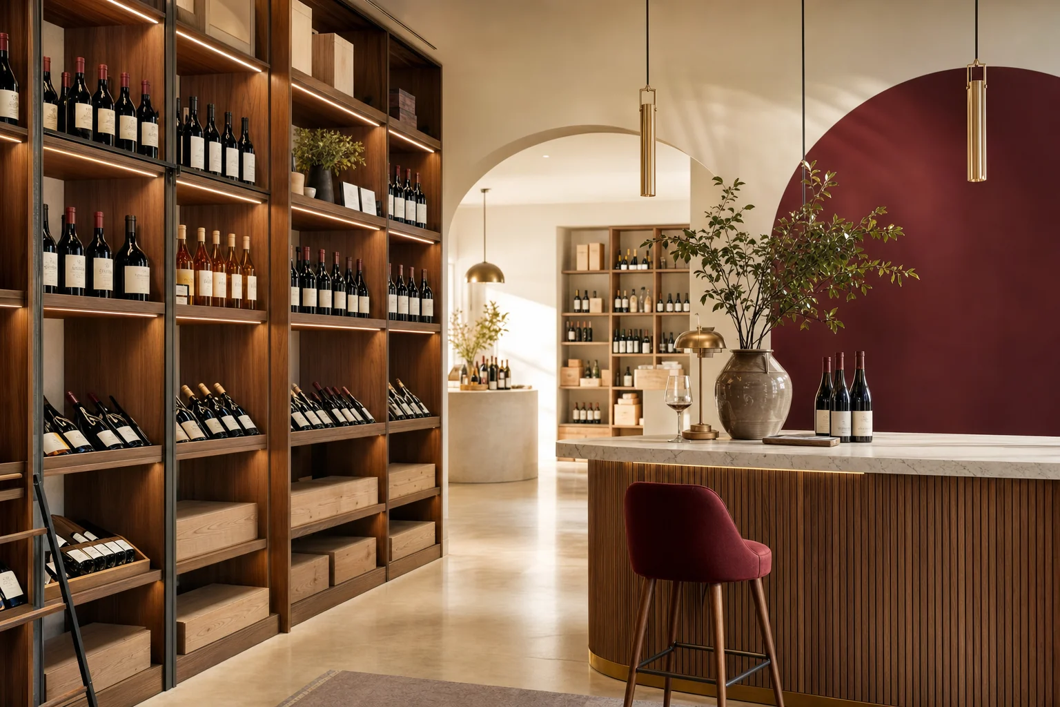 Interior toko wine premium Peakwine untuk partner B2B