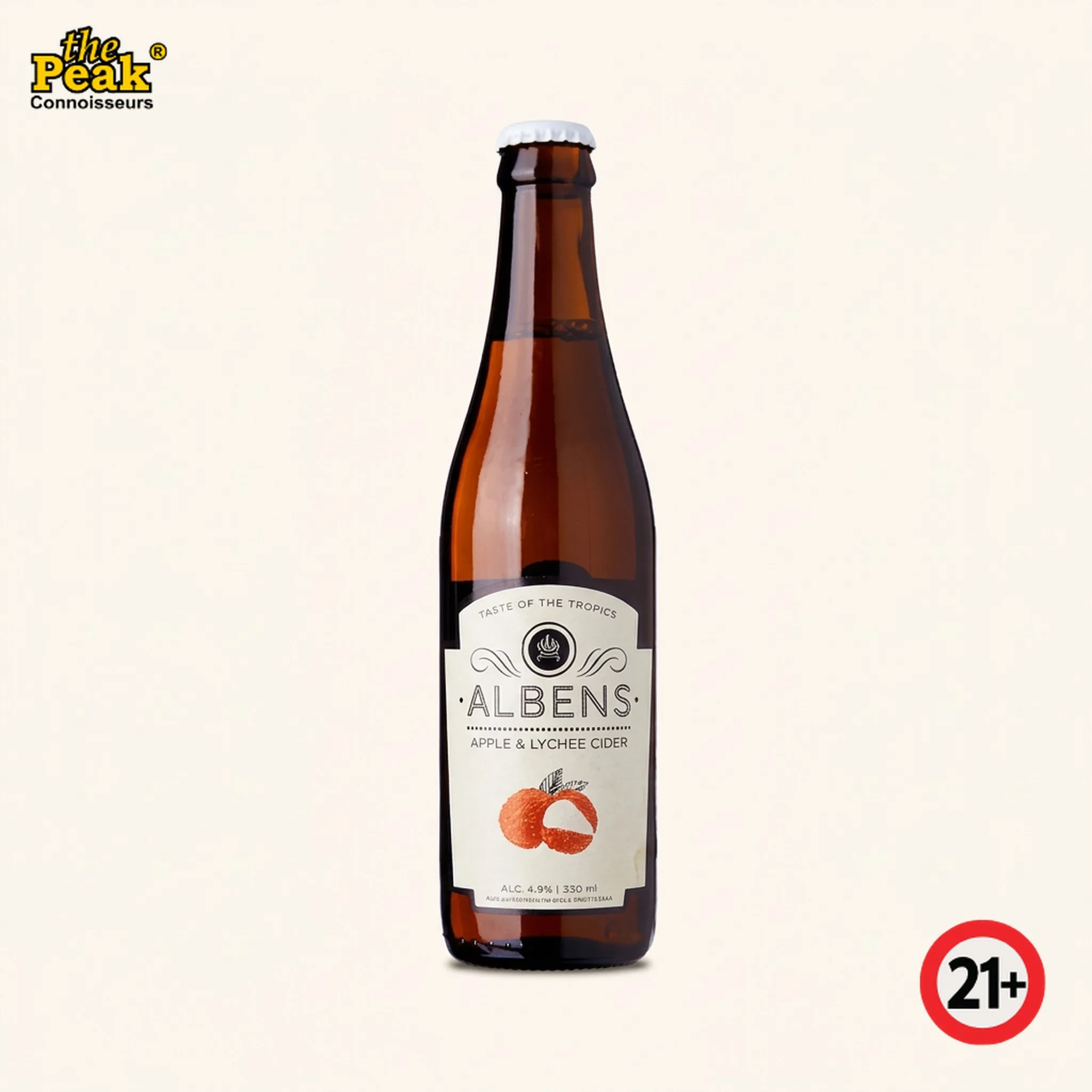 Albens Lychee 330 ml Foto Albens Lychee 330 ml di atas latar belakang netral Peakwine