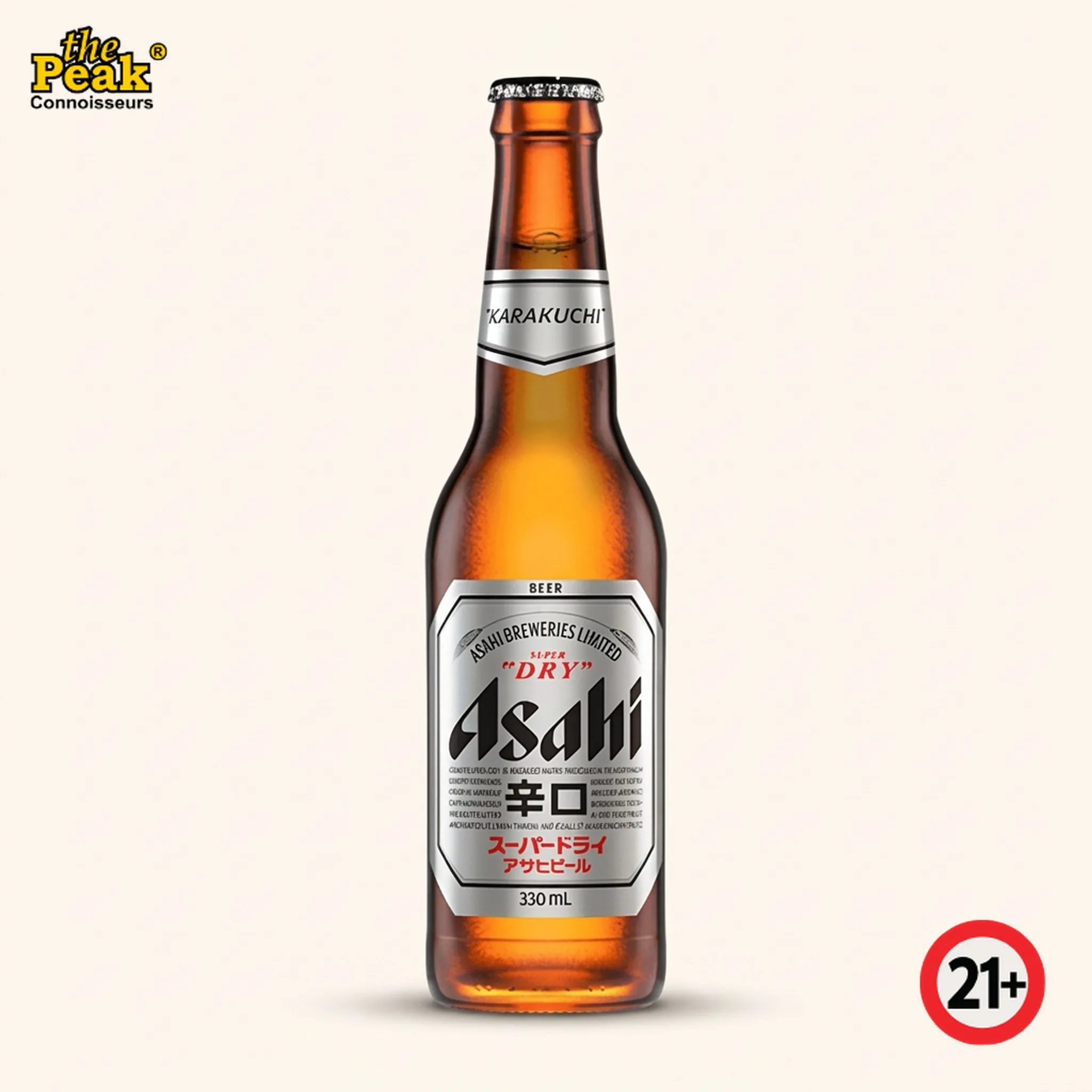 Asahi Super Dry Bottle 330 ml Foto Asahi Super Dry Bottle 330 ml di atas latar belakang netral Peakwine
