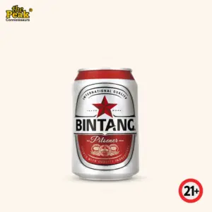 Foto Bintang Pilsener Can 320 ml di atas latar belakang netral Peakwine