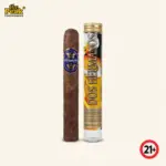 Foto kemasan Cerutu Dos Hermanos Maduro Glass Tube (1 Batang) di atas latar belakang netral Peakwine
