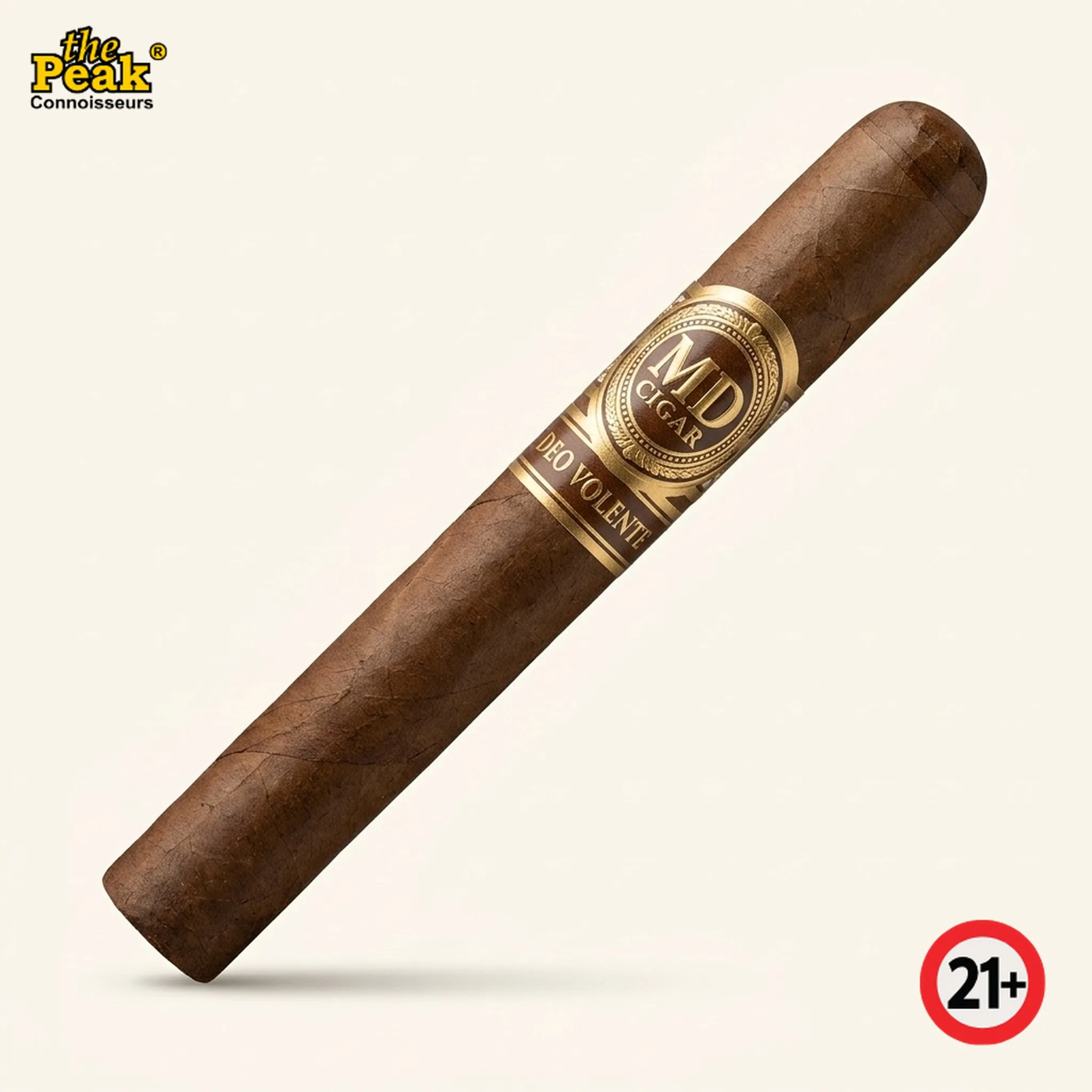 Cerutu MD Cigar Deo Volente (1 Batang) Foto kemasan Cerutu MD Cigar Deo Volente (1 Batang) di atas latar belakang netral Peakwine