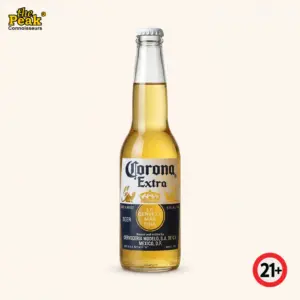 Foto Corona Extra 750 ml di atas latar belakang netral Peakwine