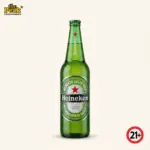 Foto Heineken Lager Bottle 640 ml di atas latar belakang netral Peakwine