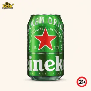 Foto Heineken Lager Can 320 ml di atas latar belakang netral Peakwine