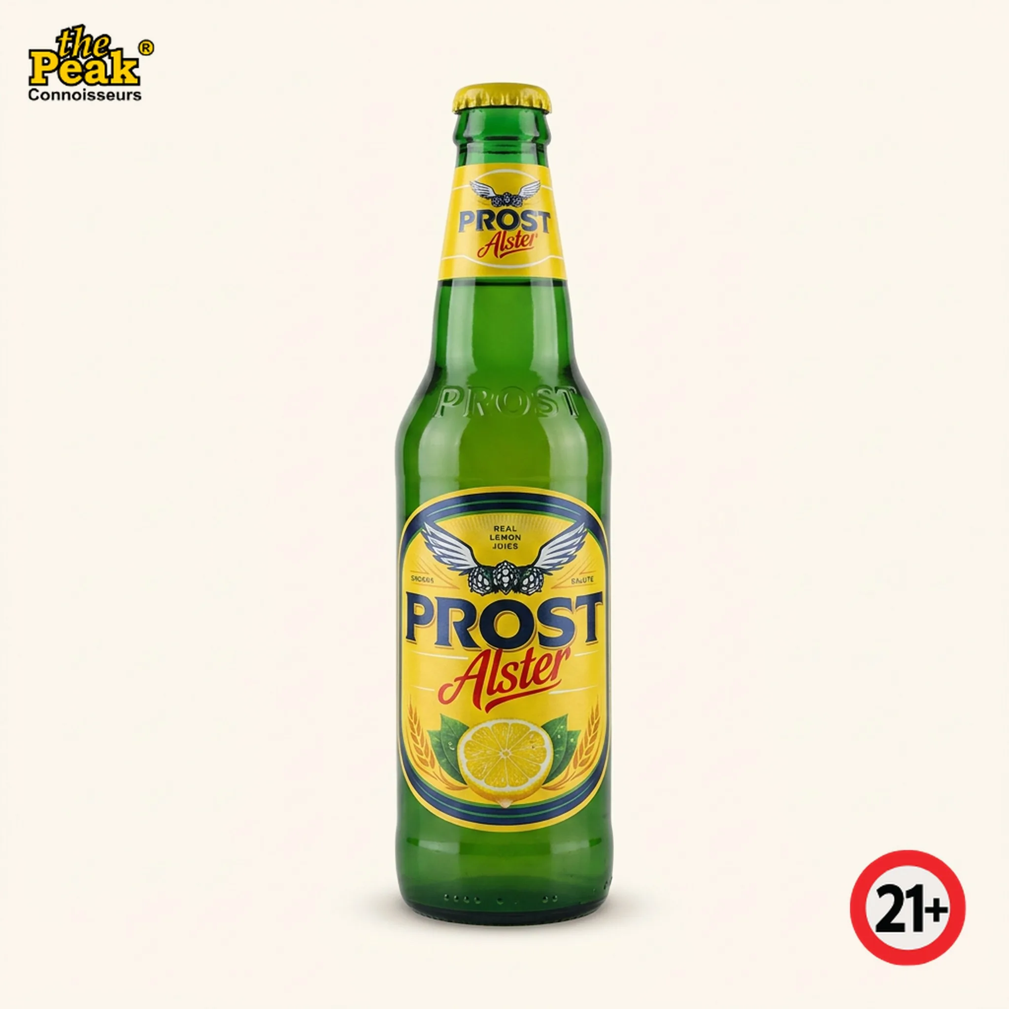 Prost Alster Lemon Bottle 330 ml Foto Prost Alster Lemon Bottle 330 ml di atas latar belakang netral Peakwine