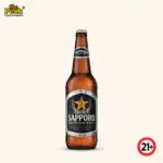 Foto Sapporo Premium Lager Bottle 330 ml di atas latar belakang netral Peakwine
